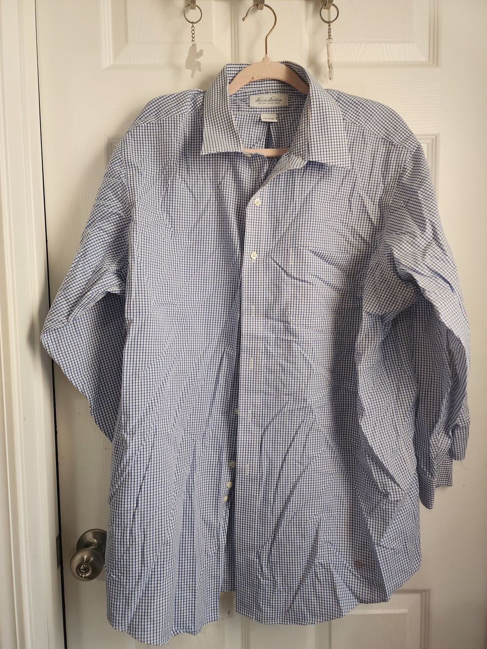 Brooks Brothers Blue and White Micro-Check Button-Down Shirt